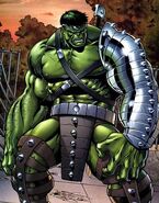 With his explosive anger, The Hulk (Marvel Comics) can increase his already powerful muscles.