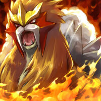 Entei (Pokémon: Spell of the Unown) is a Legendary Pokémon brought to existence by Molly's wishes, her every desire being his only and absolute law.