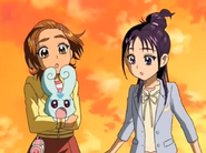 Flappy (Futari wa Pretty Cure Splash Star) can feel when his partner (Choppy) is in trouble.