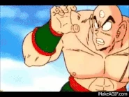 Nappa (Dragon Ball Z) uses his Arm Break, allowing him to sharpen his punch to slice off Tenshinhan's arm.