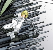 Gremmy Thoumeaux (Bleach) here summoning multiple firearms with his imagination...