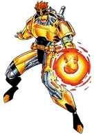 Maverick (Marvel Comics) could convert his kinetic absorption to heat/thermal energy on command when sufficiently charged.