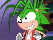 Manic the Hedgehog (Sonic Underground) uses a drum set those doubles as an earth controller.