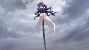 Demons such as Asuramaru (Owari no Seraph) make contract with humans to slay vampires, in the form of black katana.
