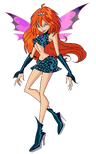 Bloom (Winx Club) assumed the form of Dark Bloom after being corrupted by Lord Darkar.