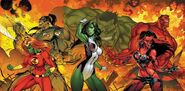 Gamma Mutates (Marvel Comics) are people, often related to Bruce Banner who have been empowered through Gamma Radiation gving them near limiltless strength and nigh-invulnerability like him.