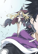 After being forcibly hit by Turn into a fairy spell by Fiamma, Othinus (Toaru Majutsu no Index) lost all her Magic God powers in addition to being 15cm tall, small enough for her to ride on Kamijou Touma shoulder or hide in his pocket.