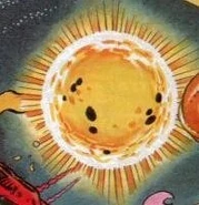 Super Sonic (Sonic the Comic) supercharges the Black Asteroid from within...