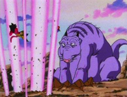 Naturon Shenron (Dragon Ball GT) using his Aftershock to draw chi from the earth, causing it to strike the foes from beneath.