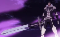 Cross of Scaffold.png (620 KB) Ginjō (Bleach) using his Fullbring to create his Cross of Scaffold broadsword out of a satire pendant.