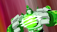 Atomix (Ben 10) manipulating nuclear energy, creating massively damaging attacks as a walking nuclear reactor.