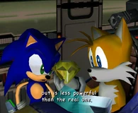 Miles "Tails" Prower (Sonic the Hedgehog), made a fake chaos emerald which is less powerful than a real one.