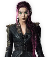 Blink (X-Men Days of the Future Past) mutant gene, gives natural black hair with magenta highlights and green eyes. Blink also has pointed ears, and a faded purple birthmark on the right side of her face.