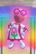 Uniqua (The Backyardigans) as Flower Girl.