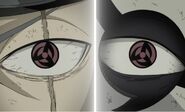 Obito Uchiha and Kakashi Hatake (Naruto) with their Sharingan.