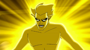 Once his energy capacity has been fully reached, Michael Morningstar/Darkstar's (Ben 10) skin becomes golden, and his Parasitic Energy Manipulation turns into Energy Manipulation.