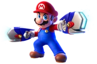 Mario (Super Mario franchise) wielding twin blasters.