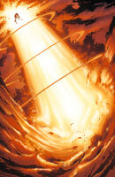 Wildfire (DC Comics) unleashing a large amount of Anti-matter energy during his fight with Alastor Faud.