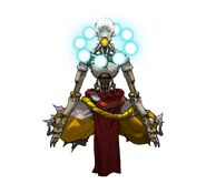 Zenyatta (Overwatch) can use the orbs around his neck to various effects.