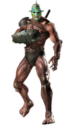 Drahmin's (Mortal Kombat) mask, the Face of Kun-Lo, prevents him from being overwhelmed by the mindless rage of a typical oni.