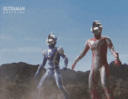 Ultraman Hikari (Ultraman) firing Knight Shoot.