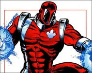 Windshear (Marvel Comics) can harden air molecules, and his control is improved with the battle suit he is wearing.