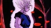 Vegito (Dragon Ball Z) uses a Saiyan Shield to protect himself from being absorbed by Super Buu.