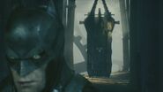 After an intense mental struggle, Batman (Batman: Arkham Knight) imprisons the spirit of the Joker within his own mind, represented by a cell within Arkham Asylum.