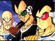 The Saiyans (Dragon Ball Z) are a naturally aggressive race. Even infants have a tendency to be violent.