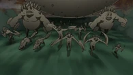 The Ten-Tails (Naruto) was able to produce thousands of smaller clones of itself from its body in order to protect itself.