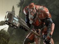 Jiralhanae (Halo) are very strong, surpassing even Spartans and Sangheili in raw strength.