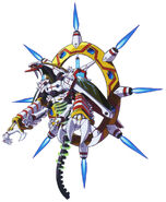 Colonel Redips (Mega Man X: Command Mission) gained godlike power by fusing with the Supra-Force Metal.