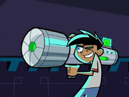 Danny Fenton/Phantom (Danny Phantom) is capable of using any of his parent Fenton Works devices, like the Fenton Foamer, which most of the weapons are normally guns and hand-held cannons to battle ghosts, while being powerless.