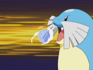 Sealeo (Pokémon) producing a ball of ice.