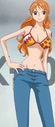 Nami (One Piece) has repeatedly used her feminine charms to trick people out of their treasure