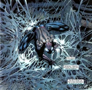 After becoming the host to the Other, Peter Parker/Spider-Man (Marvel Comics) developed an enhanced sense of touch to sense all kinds of vibrations using his webbing.