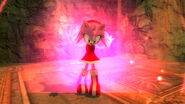 By focusing pink energy around herself, Amy Rose (Sonic the Hedgehog) can turn invisible for up to fifteen seconds.