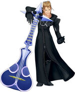 With the power of his sitar Arpeggio, Demyx (Kingdom Hearts) is able to control water.
