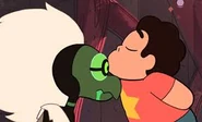 Steven using his Healing kiss on the corrupted gem- Nephrite (Steven Universe series by Rebecca Sugar - Cartoon Network)