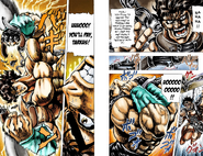 When his strength was invigorated by Ripple/Hamon, Jonathan Joestar (JoJo's Bizarre Adventure Part I Phantom Blood) could rip off a steel collar making the physically strongest JoJo character.