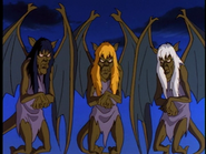 ...and a group of elderly gargoyles to Demona simultaneously.