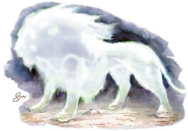 Hellcats from the Dungeons & Dragons universe, using a form of invisibility using vapor or smoke to depict its outline.