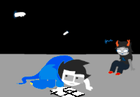 After touching the Treasure, John Egbert (Homestuck) received the retcon powers, which allows him to move through space and time...
