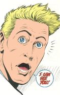 Buddy Baker (DC Comics), shocked when he looks through the page and sees the reader.