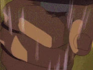 Raijūta Isurugi (Rurouni Kenshin) using Izuna, creating a vacuum blade that severed Yutarō's nerves but left with no bleeding.