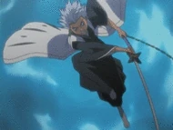 Tōshirō Hitsugaya (Bleach) showcasing his Hyorinmaru's powers, forming a dragon made of spiritual ice and water.