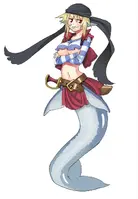 Shark Mermaids (Monster Musume) are known to be more ferocious than regular merfolk, but also less intelligent.