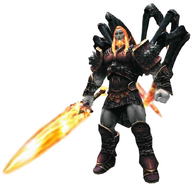 Ares (God of War series) can create various weapons such as a gigantic war hammer, an axe, and a sword enveloped in flames.