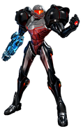 After her suit was corrupted by Phazon, Samus Aran (Metroid Prime) wore the Phazon Suit which protected her from blue Phazon, but not the more lethal red Phazon.