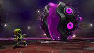 The Rampaging Octowhirl (Splatoon) using its spinning attack against Agent 3.